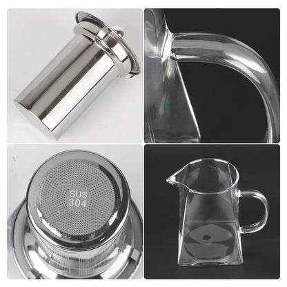 Clear Glass Teapot with Metal Infuser, 550/750/950ml
