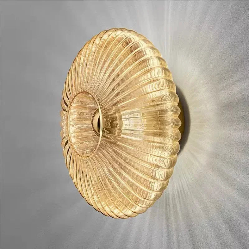 Sleek Glass LED Wall Light - Wave Pattern