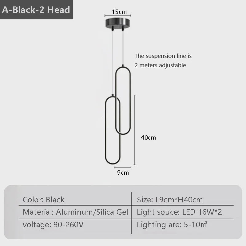 Stylish Black Gold Pendant Lighting Fixture