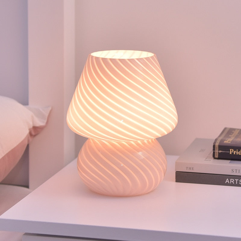 Glass Table Lamp in Fun Mushroom Design - Cofik