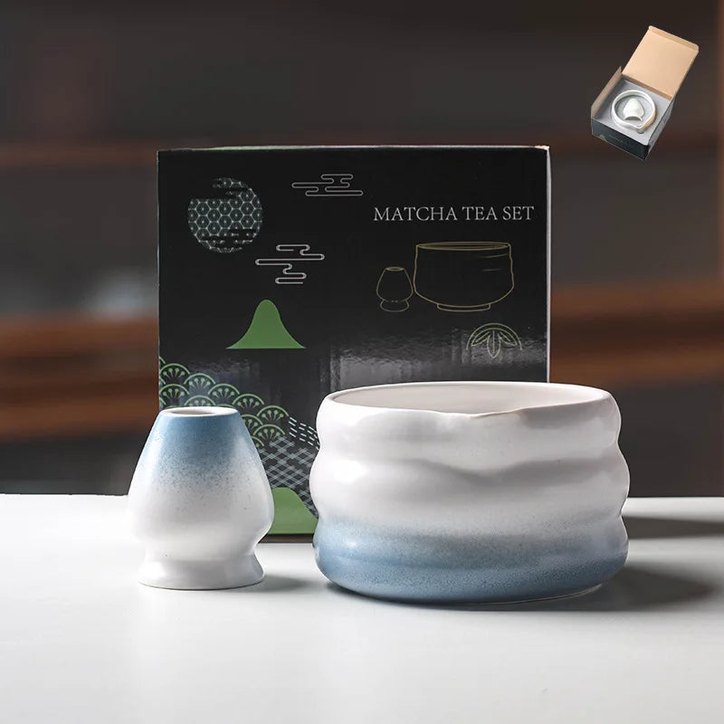 Traditional Green Tea Ceramic Bowl Set 550ml