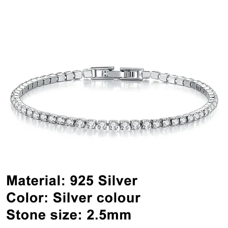 Trendy Sterling Silver Tennis Bracelet