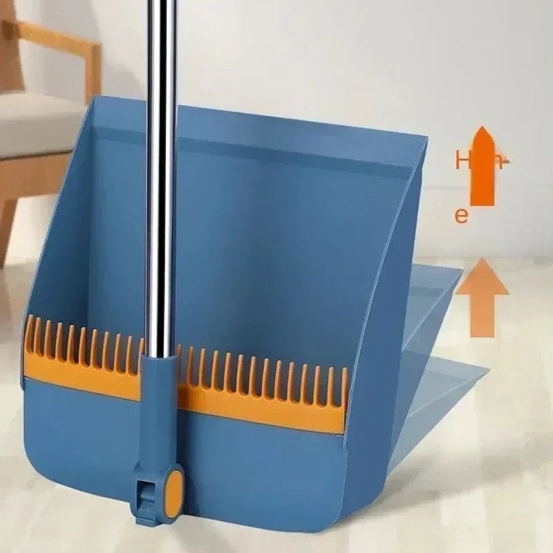Compact Veegbezem en Schop Set met Borstel en Opbergruimte