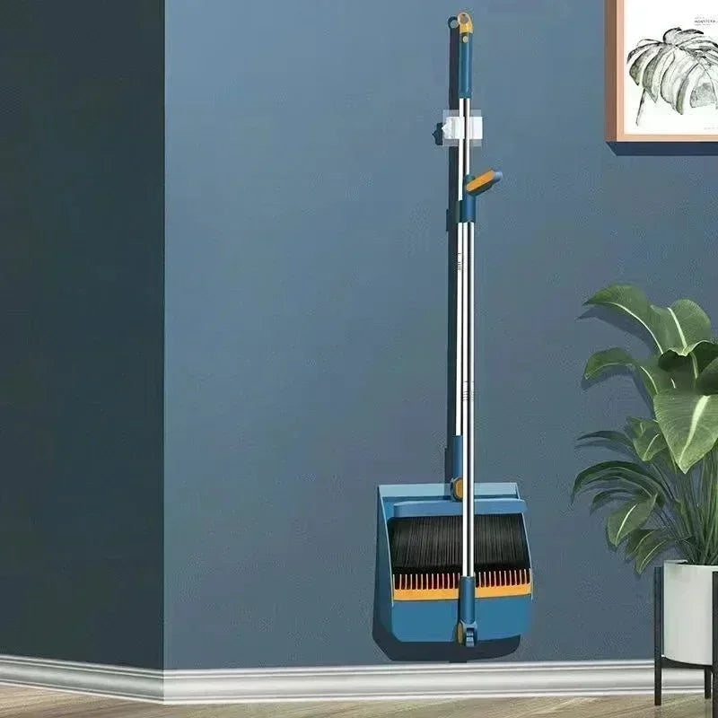 Compact Veegbezem en Schop Set met Borstel en Opbergruimte