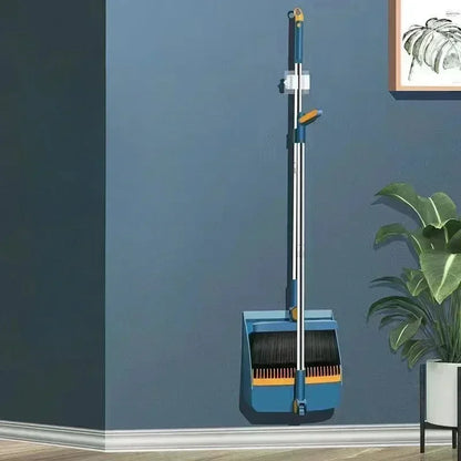 Compact Veegbezem en Schop Set met Borstel en Opbergruimte