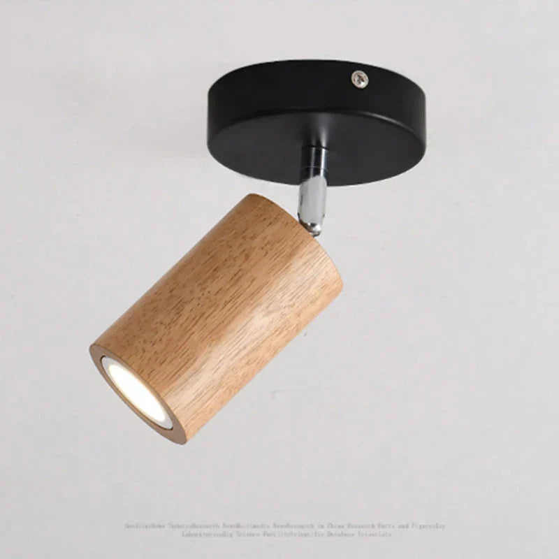 Simple Wooden LED Wall Light with Adjustable Arm