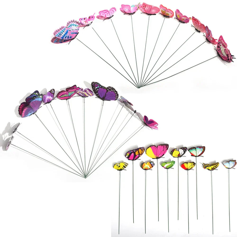 Colorful Metal Butterfly Garden Decoration Stake