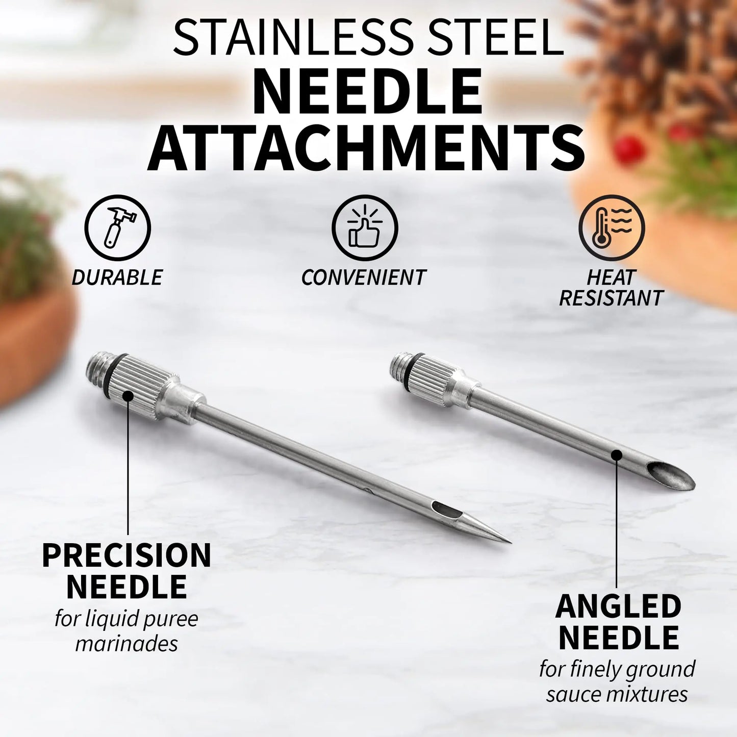 Easy Meat Injector with 2 Needles & Cleaning Tool