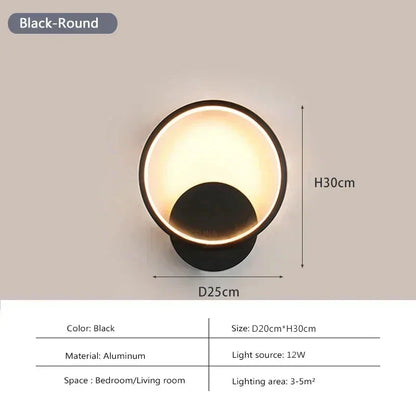 Simple LED Wall Light | Round Square Sconce