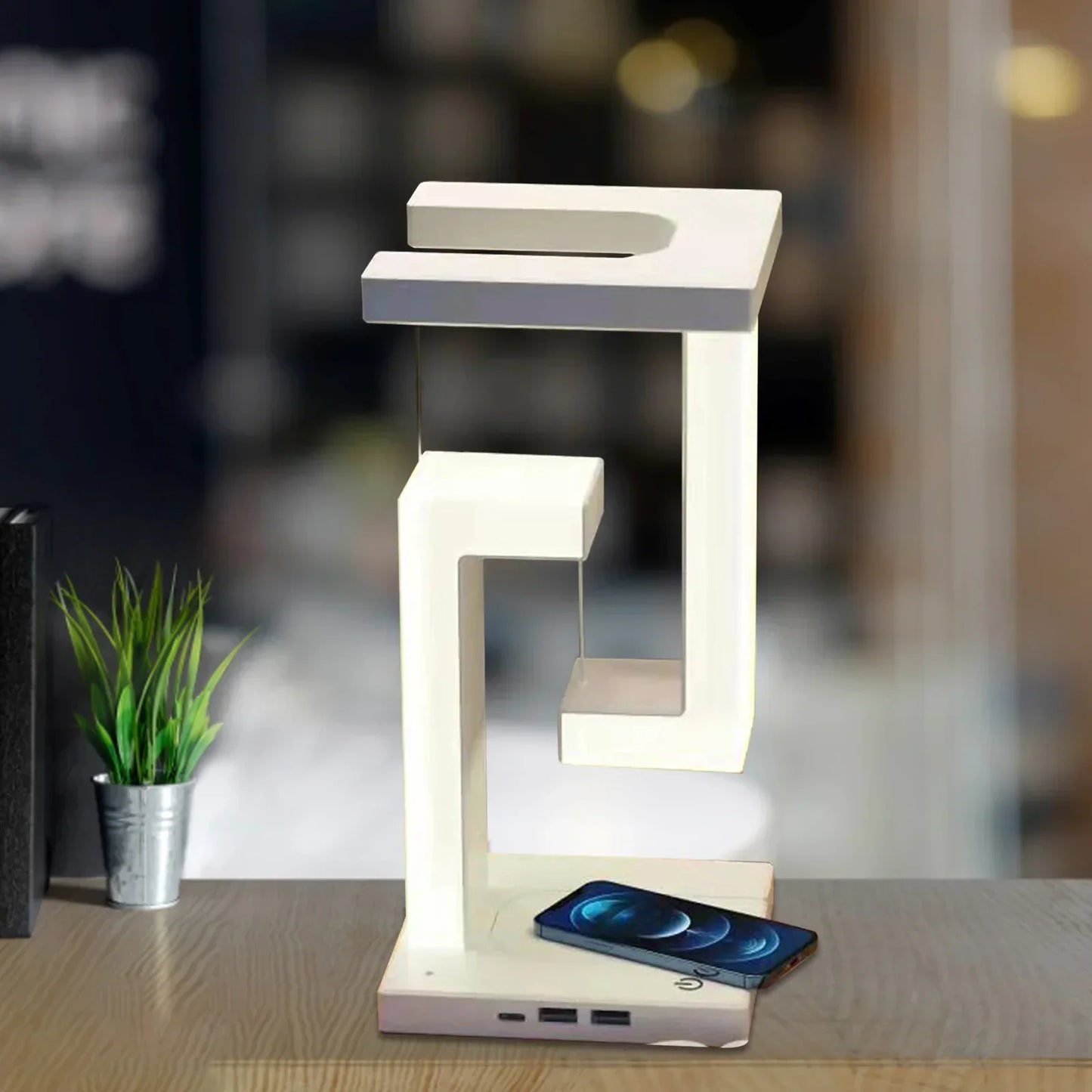 Floating LED Wireless Charging Table Lamp
