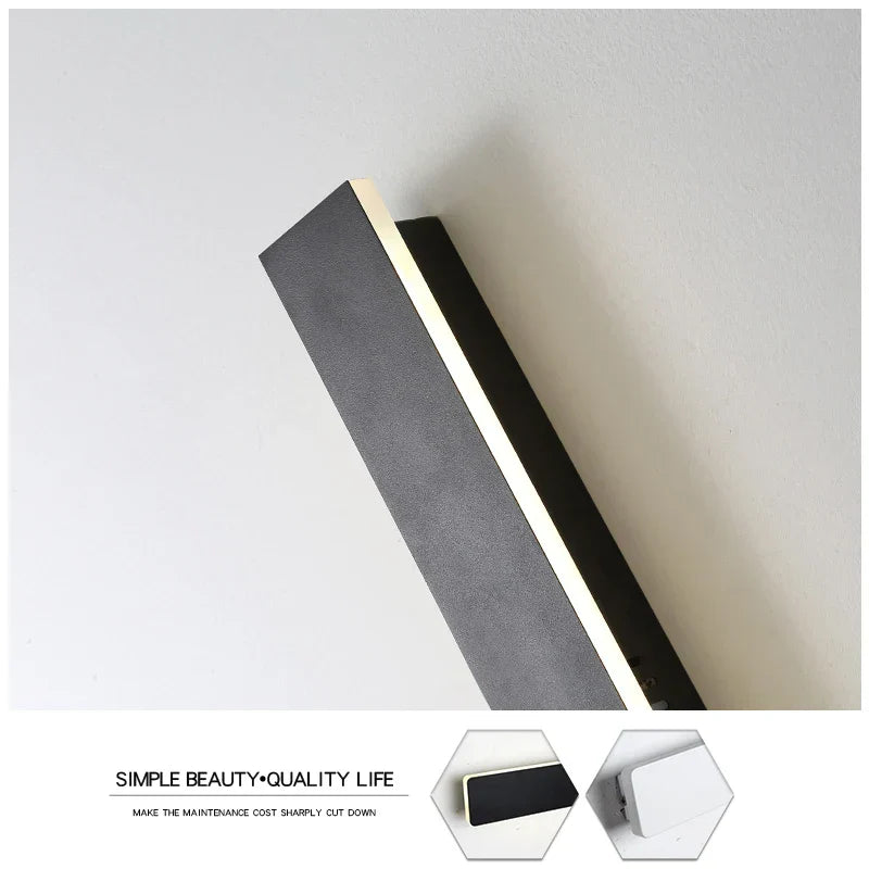 Bright LED Outdoor Wall Light: Long Slim Sconce
