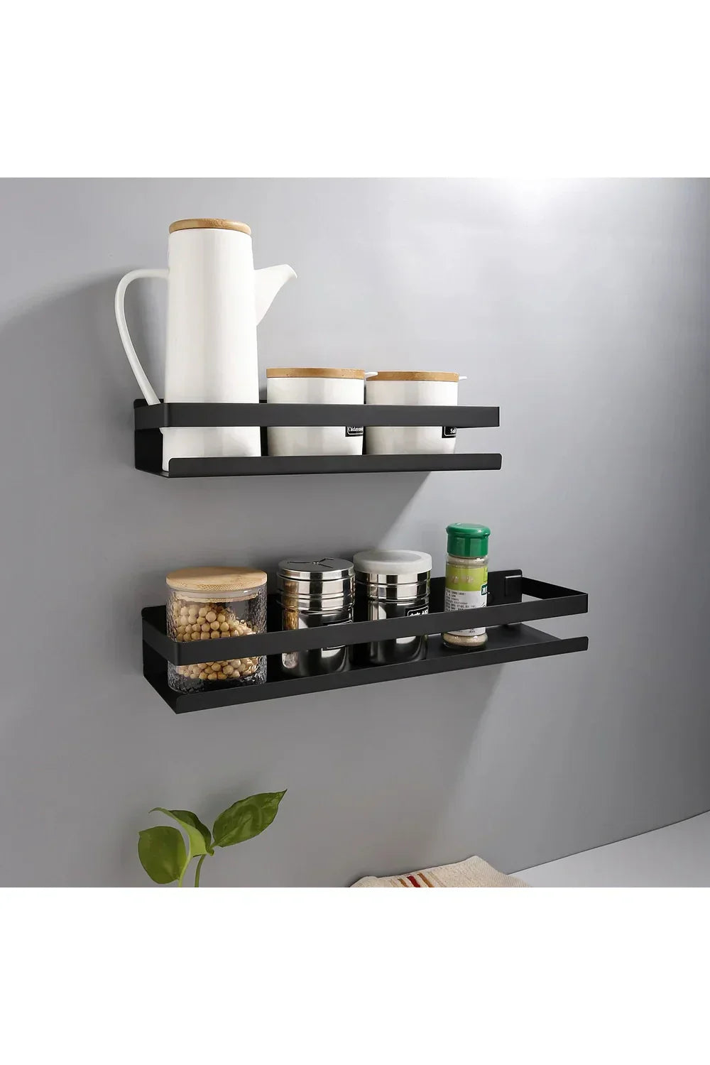 Stylish Wall Mounted Black Shelves