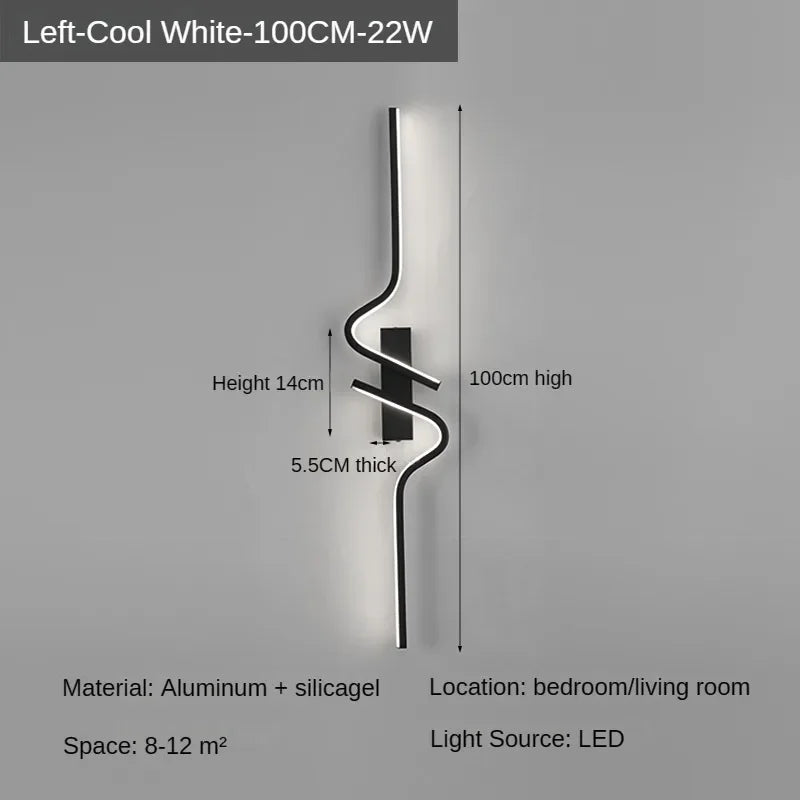 Slim LED Wall Sconce Light for Bedroom and Living Room