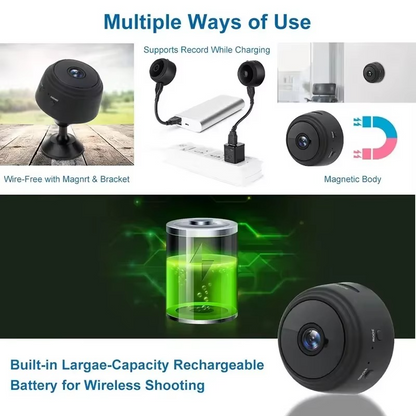 Compact 1080p Wi-Fi Home Security Camera with Night Vision