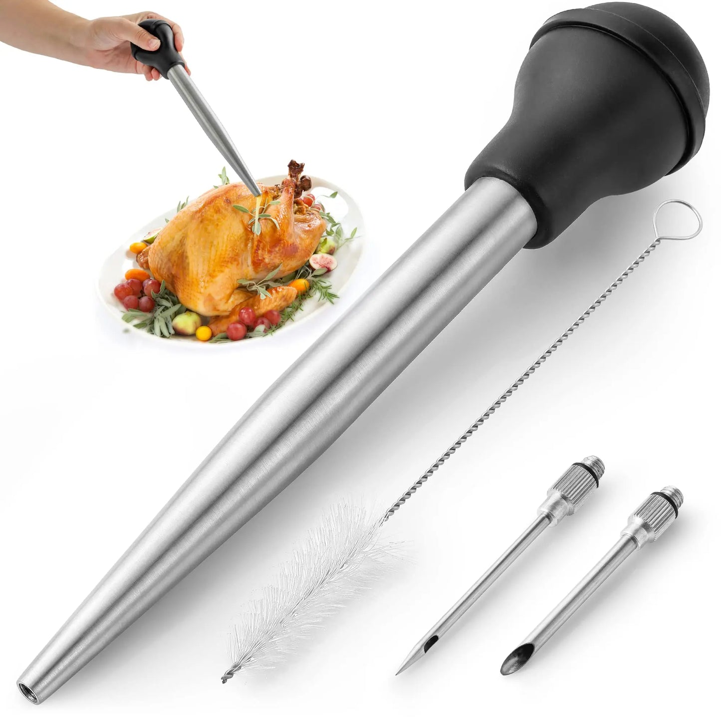 Easy Meat Injector with 2 Needles & Cleaning Tool