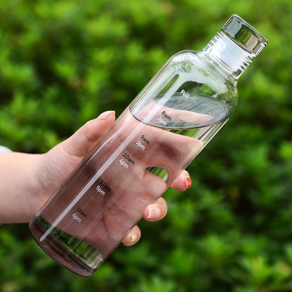 Durable Glass Water Bottle – Classic Timer Design