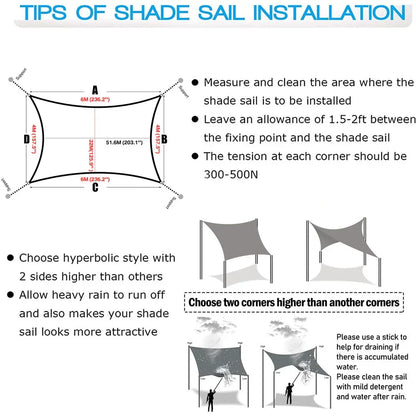 Outdoor Waterproof Sun Shade Sail with UV Resistance