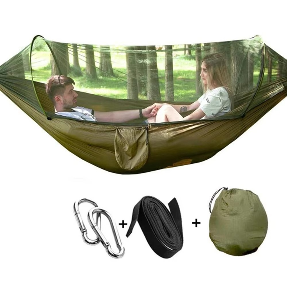 Compact Double Hammock with Bug Net