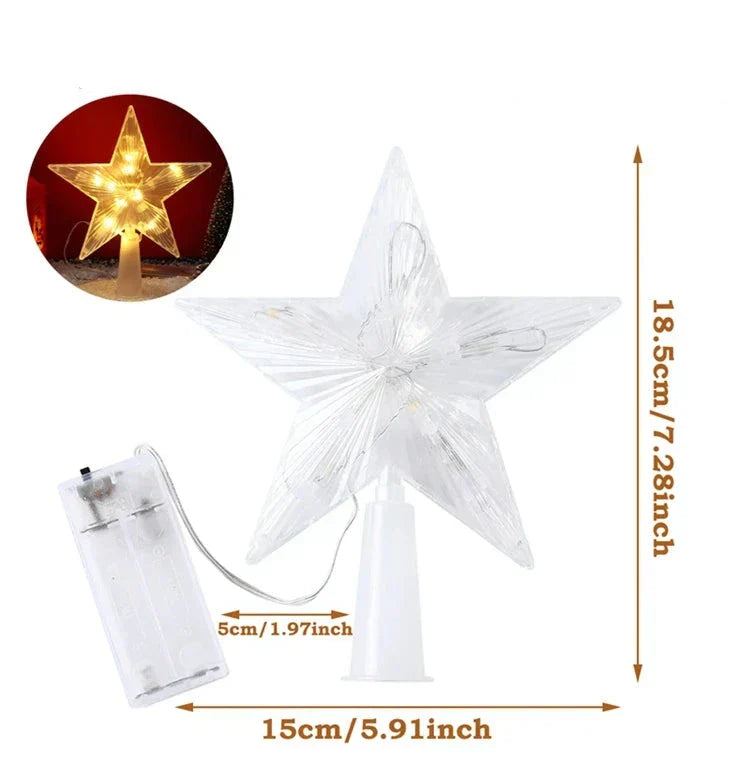 Sparkling LED Christmas Tree Topper Decoration - Cofik