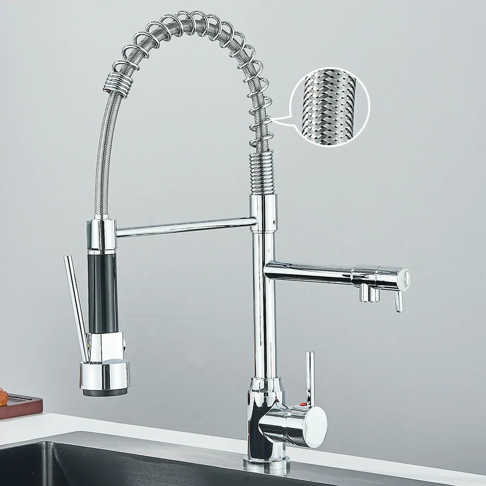 Easy Install Dual Spout Kitchen Faucet - Cofik