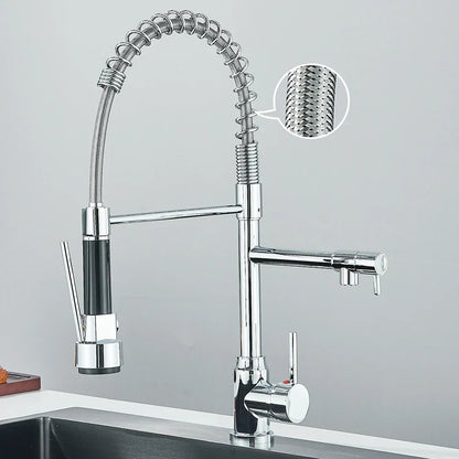 Easy Install Dual Spout Kitchen Faucet - Cofik