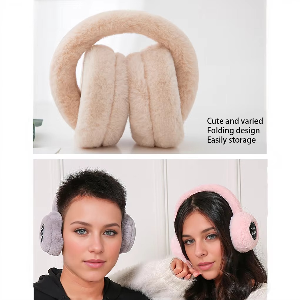 Soft Wireless Earbuds with Bluetooth and Fuzzy Ear Covers