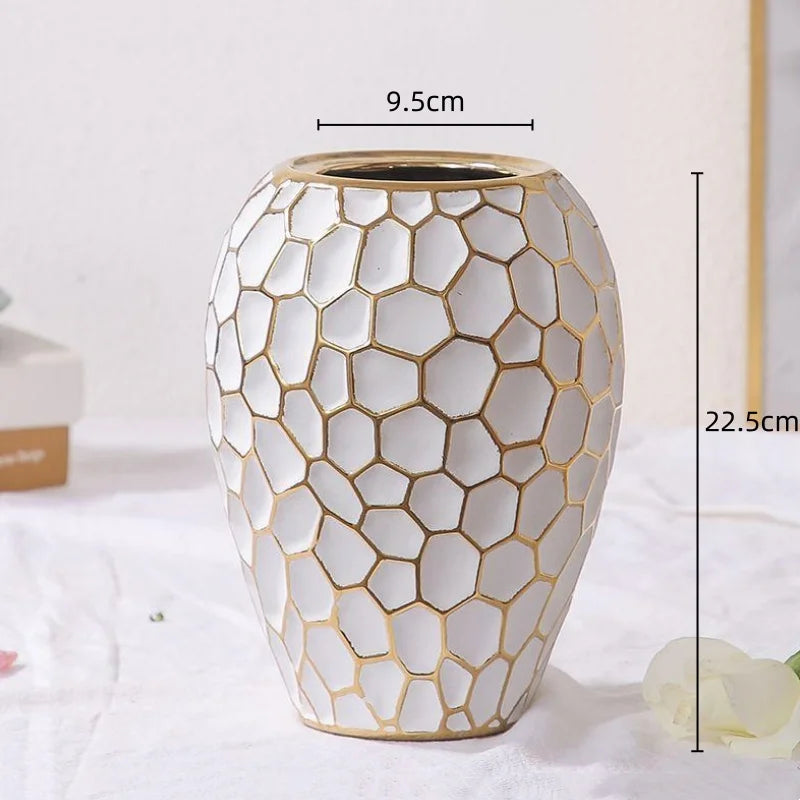 Luxury Gold Accented Ceramic Vase