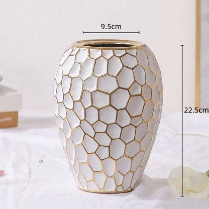 Luxury Gold Accented Ceramic Vase