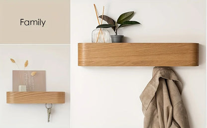 Space Saving Wall Mounted Coat Rack with Shelf and Hooks
