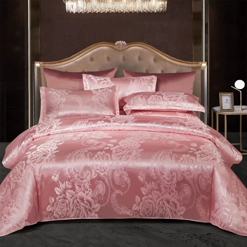 Elegant Soft Gold Blue Patterned Duvet Cover