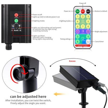 Outdoor Solar Fairy Lights 100M Waterproof Extra Bright LEDs