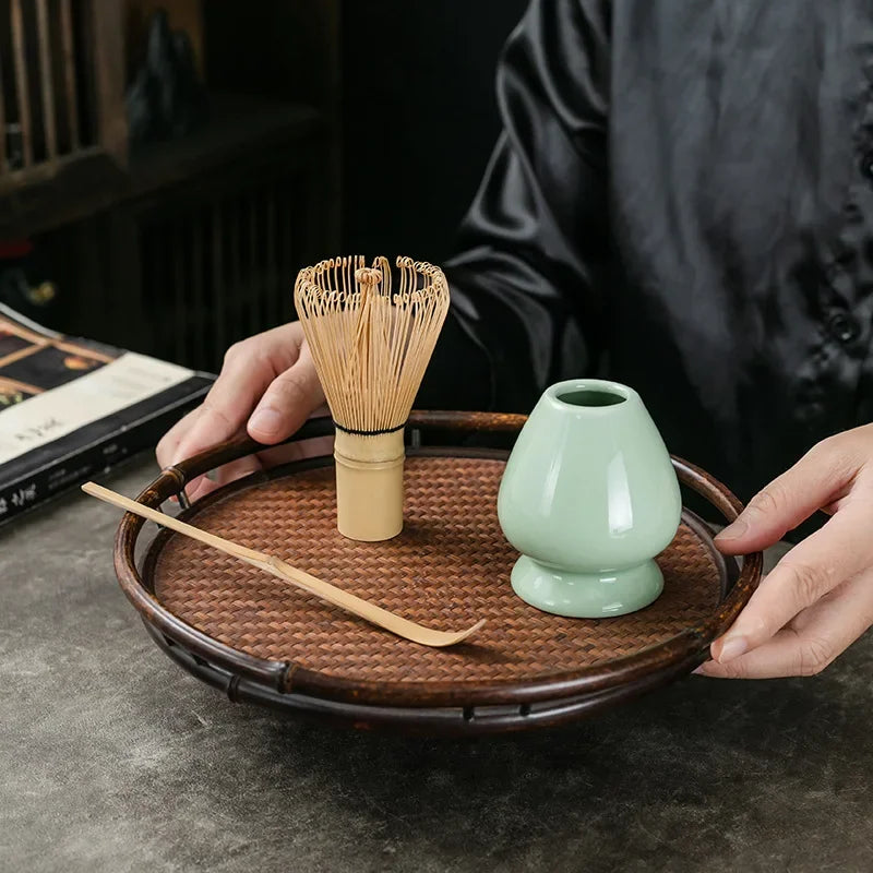 Natural Green Tea Set Ceramic Bamboo Style