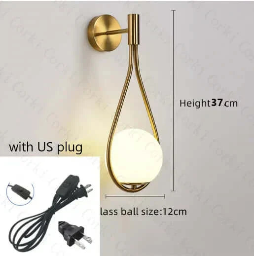 Elegant Crystal Globe Wall Light