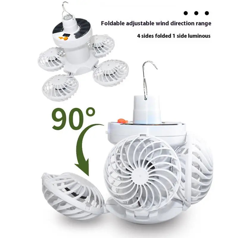 Compact Solar Powered Camp Lamp with Fan