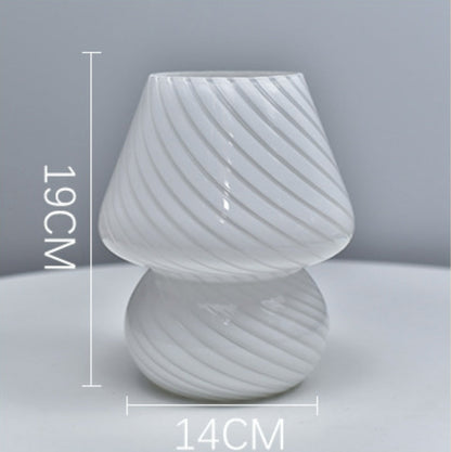 Glass Table Lamp in Fun Mushroom Design