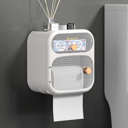Space-Saving Wall-Mounted Toilet Paper Holder Storage