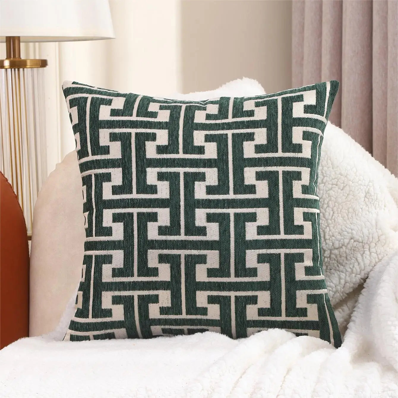 Rustic Patterned Sofa Cushion Cover