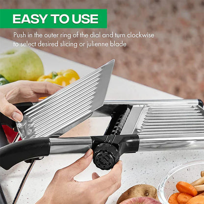 Easy Vegetable Slicer with Adjustable Stainless Steel Blade