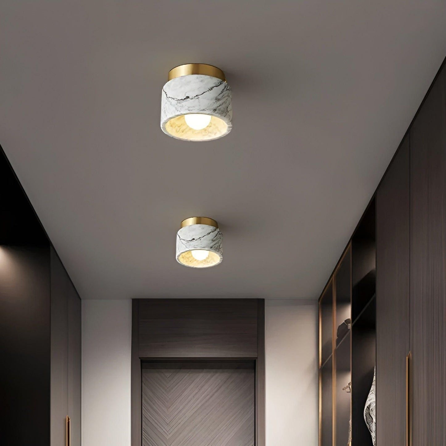 Elegant Italian Marble Ceiling Lamp