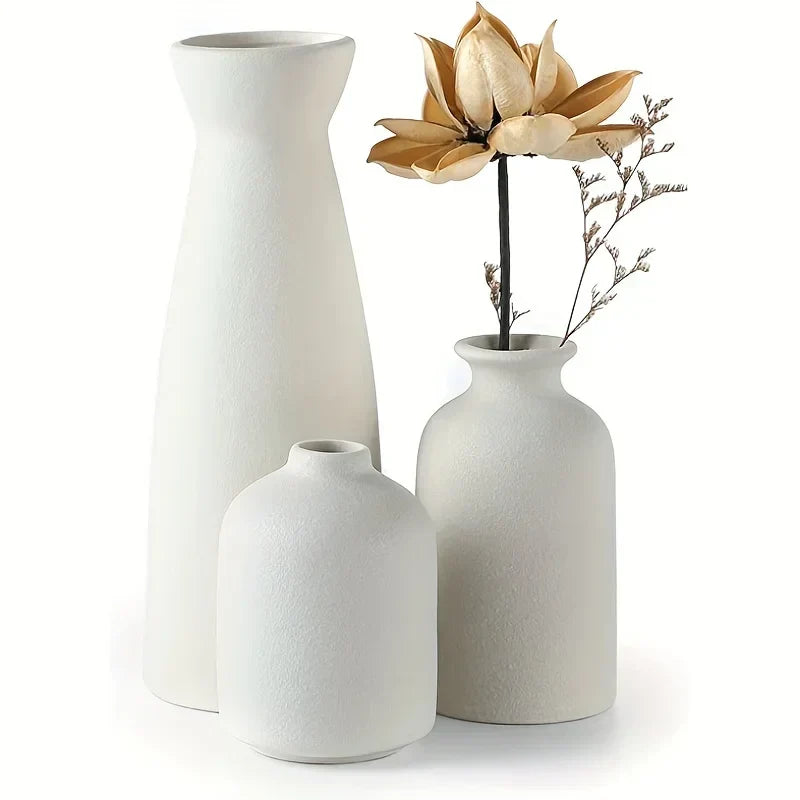 Beautiful Floral Glass Vase Set - 3 Piece - Cofik