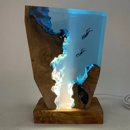 Calming Glass Table Lamp with USB Charging Port - Cofik