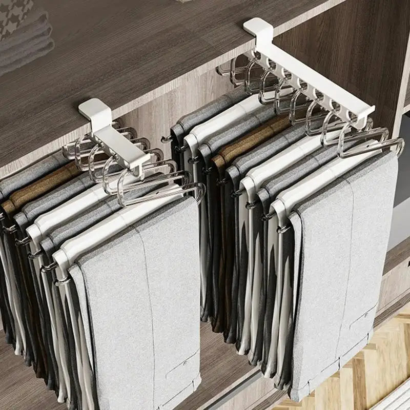 Space Saving Adjustable Closet Organizer Rail Hanger