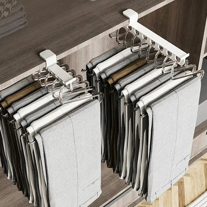 Space Saving Adjustable Closet Organizer Rail Hanger