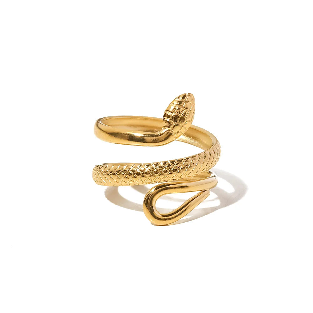 Flexible Coiled Snake Design Ring - Cofik