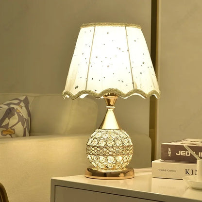 Elegant Soft Glow Table Lamp with Crystal Base