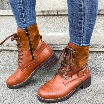 Retro Chic Low Heel Ankle Boots