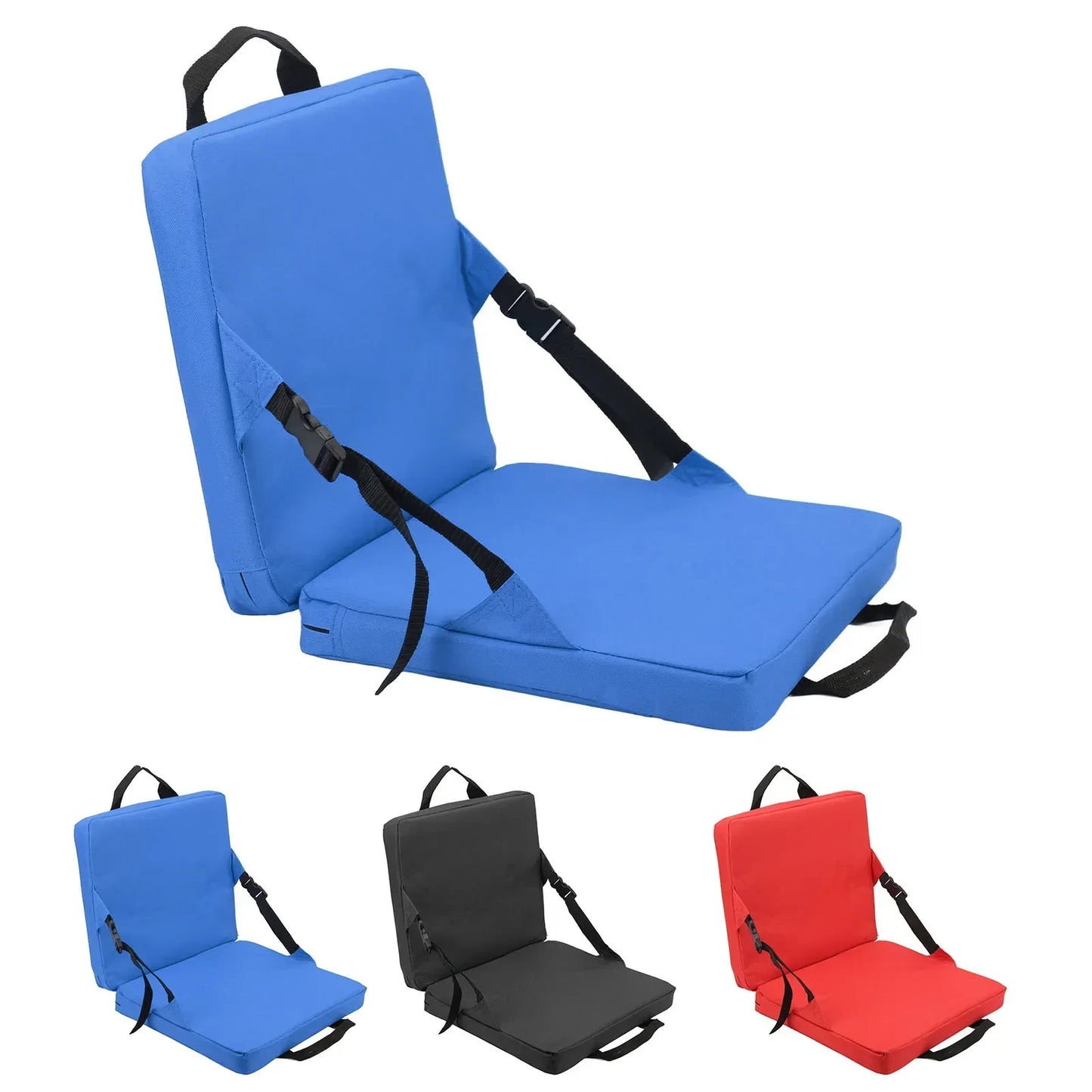 Portable Folding Chair with Back Support and Cushion