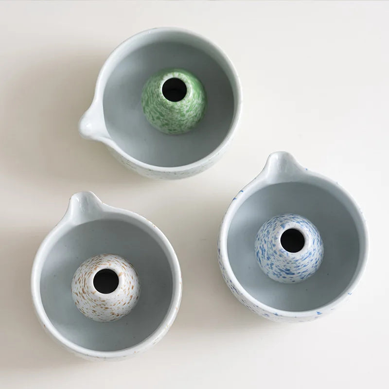 Simple Green Tea Bowl Set with Whisk