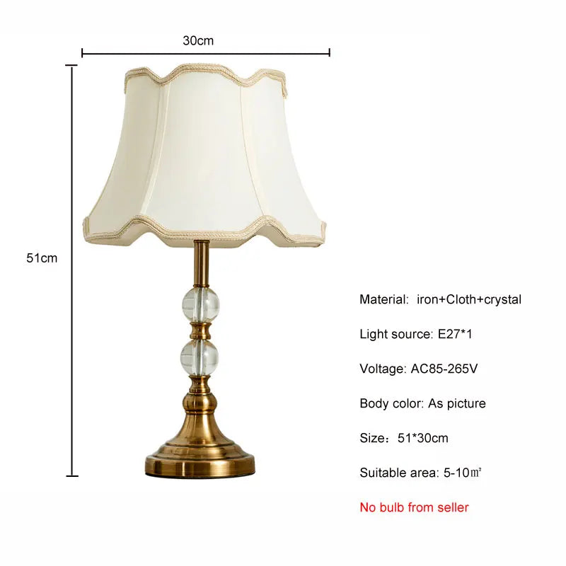 Classic Brass Crystal Table Lamp