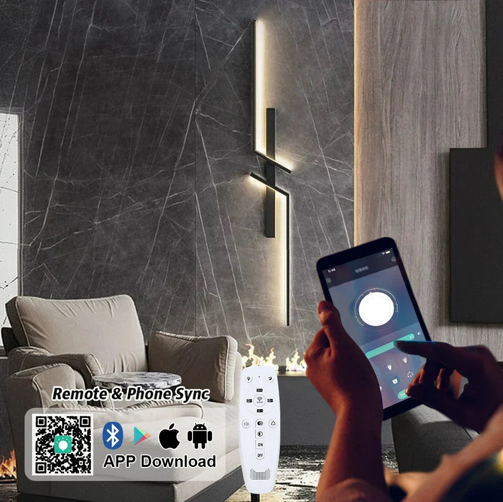Slim LED Remote Control Wall Lamp